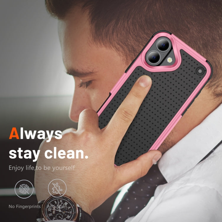 For iPhone 16 Plus PC + TPU Shockproof Protective Phone Case(Pink+Black) by buy2fix