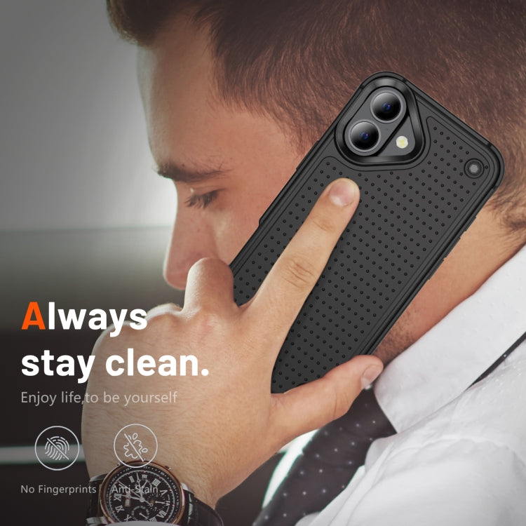 For iPhone 16 Plus PC + TPU Shockproof Protective Phone Case(Black+Black) by buy2fix