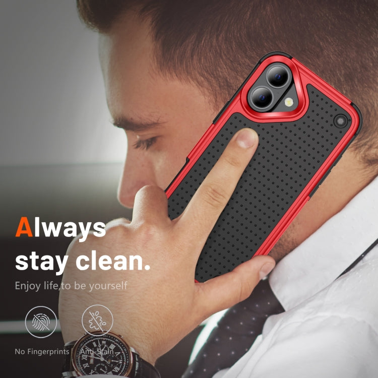 For iPhone 16 PC + TPU Shockproof Protective Phone Case(Red+Black) by buy2fix
