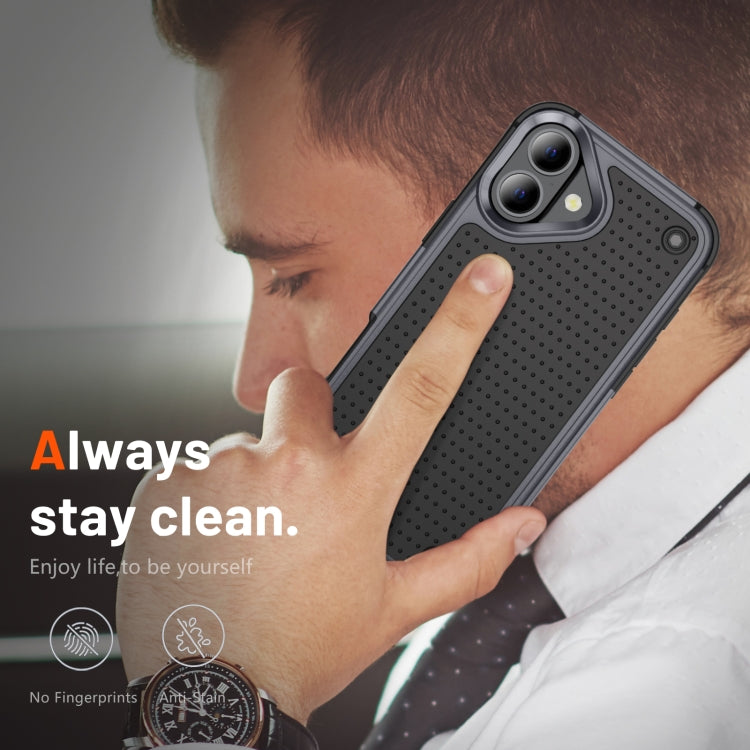 For iPhone 16 PC + TPU Shockproof Protective Phone Case(Grey+Black) by buy2fix