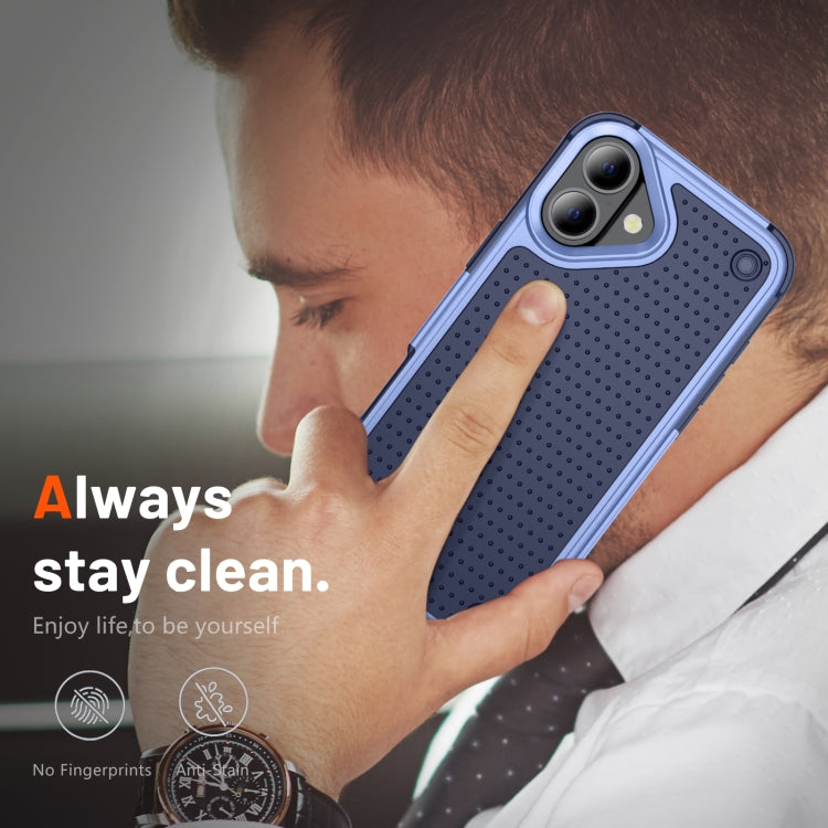 For iPhone 16 PC + TPU Shockproof Protective Phone Case(Light Purple+Sapphire Blue) by buy2fix