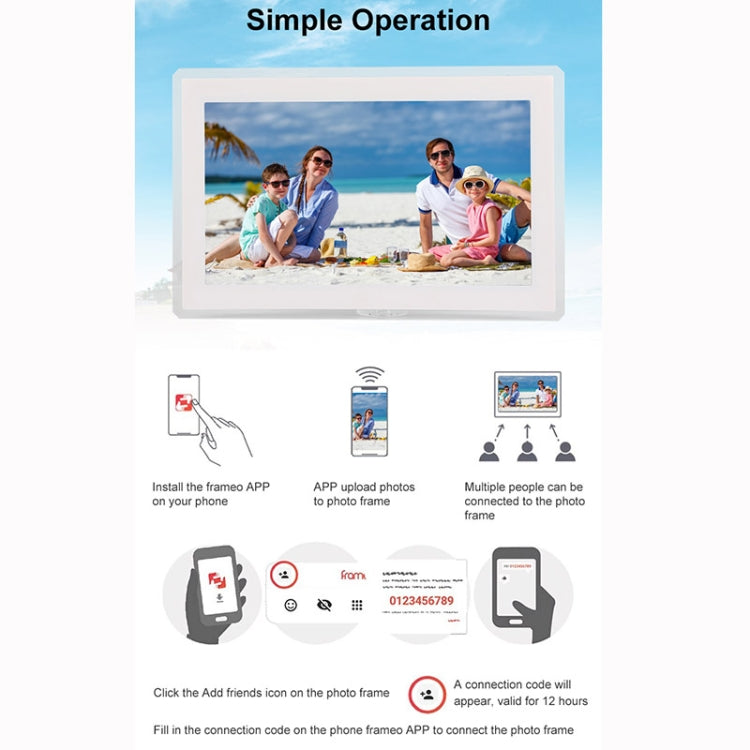 15.6 inch IPS Screen Digital Cloud Photo Frame Wall Mounted LED Advertising Machine, Plug Type:UK Plug(Black) by buy2fix