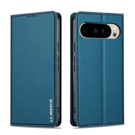 For Google Pixel 9 Pro / 9 LC.IMEEKE L1 Series Frosted Fine Texture PU Phone Case(Blue) by LC.IMEEKE