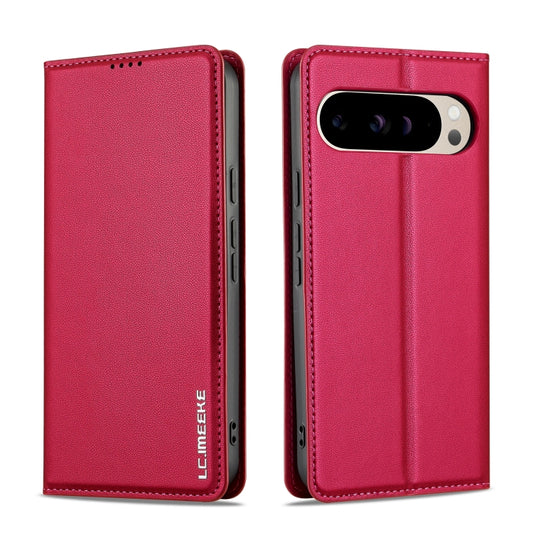 For Google Pixel 9 Pro / 9 LC.IMEEKE L1 Series Frosted Fine Texture PU Phone Case(Red) by LC.IMEEKE