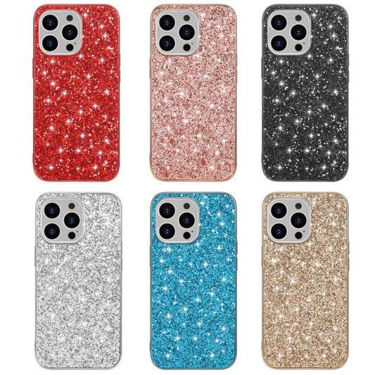 For iPhone 16 Pro Max Glitter Powder Shockproof TPU Phone Case(Silver) by buy2fix