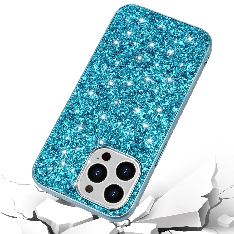 For iPhone 16 Pro Max Glitter Powder Shockproof TPU Phone Case(Silver) by buy2fix