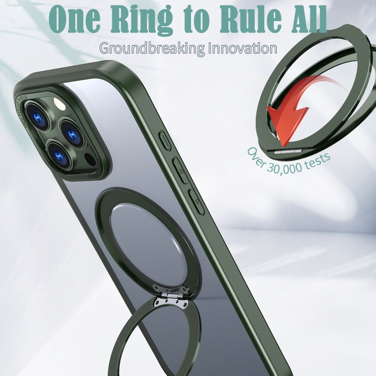 For iPhone 16 Pro Max Wing Series MagSafe Magnetic Ring Holder Phone Case(Green) by buy2fix