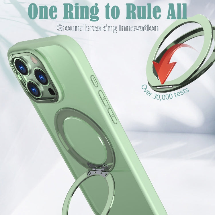 For iPhone 16 Pro Max Wing Series MagSafe Magnetic Ring Holder Phone Case(Avocado Green) by buy2fix