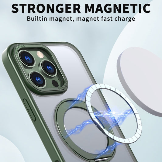 For iPhone 16 Pro Wing Series MagSafe Magnetic Ring Holder Phone Case(Green) by buy2fix