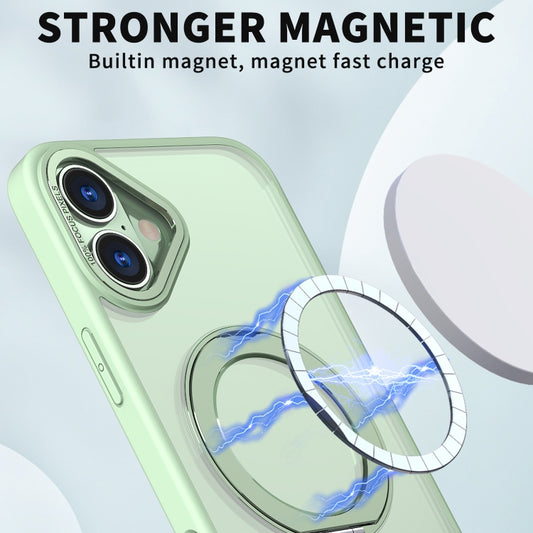 For iPhone 16 Wing Series MagSafe Magnetic Ring Holder Phone Case(Avocado Green) by buy2fix