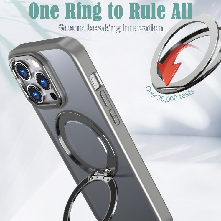 For iPhone 15 Pro Max Wing Series MagSafe Magnetic Ring Holder Phone Case(Titanium Gray) - iPhone 15 Pro Max Cases by buy2fix | Online Shopping UK | buy2fix