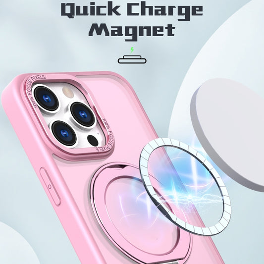 For iPhone 15 Pro Max Wing Series MagSafe Magnetic Ring Holder Phone Case(Pink) - iPhone 15 Pro Max Cases by buy2fix | Online Shopping UK | buy2fix