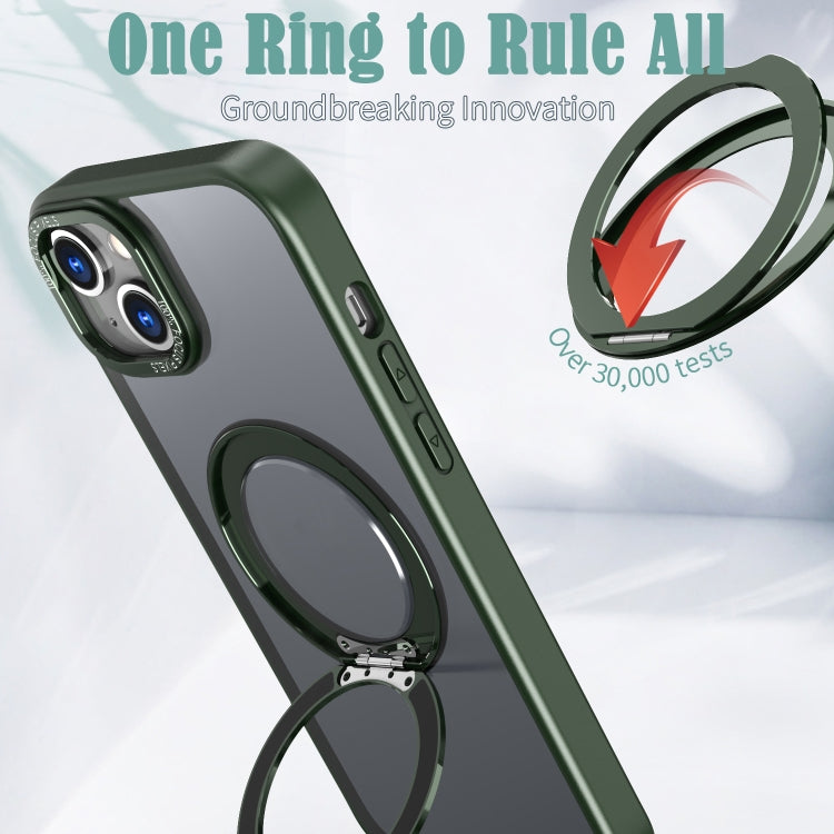 For iPhone 15 Plus Wing Series MagSafe Magnetic Ring Holder Phone Case(Green) - iPhone 15 Plus Cases by buy2fix | Online Shopping UK | buy2fix