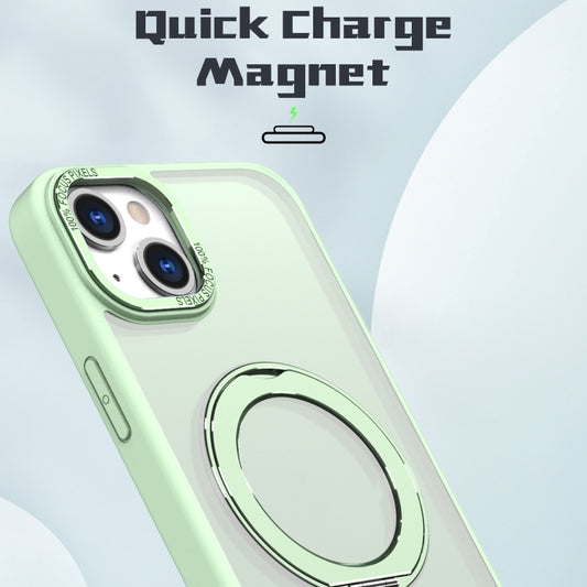 For iPhone 15 Plus Wing Series MagSafe Magnetic Ring Holder Phone Case(Avocado Green) - iPhone 15 Plus Cases by buy2fix | Online Shopping UK | buy2fix