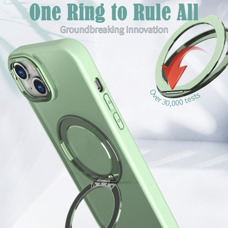 For iPhone 15 Plus Wing Series MagSafe Magnetic Ring Holder Phone Case(Avocado Green) - iPhone 15 Plus Cases by buy2fix | Online Shopping UK | buy2fix
