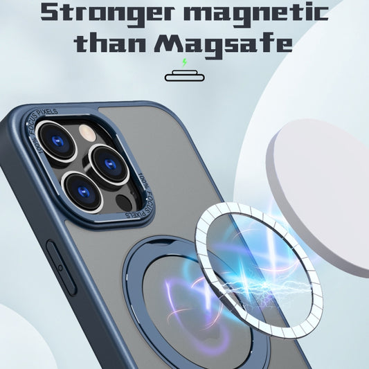 For iPhone 14 Pro Max Wing Series MagSafe Magnetic Ring Holder Phone Case(Blue) - iPhone 14 Pro Max Cases by buy2fix | Online Shopping UK | buy2fix