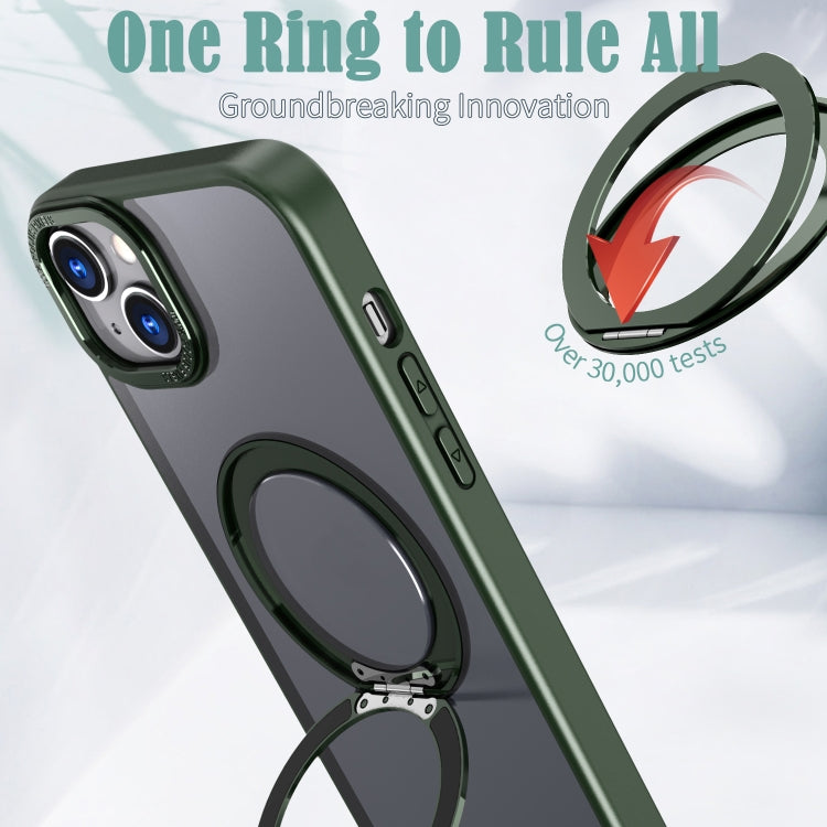 For iPhone 14 Wing Series MagSafe Magnetic Ring Holder Phone Case(Green) - iPhone 14 Cases by buy2fix | Online Shopping UK | buy2fix