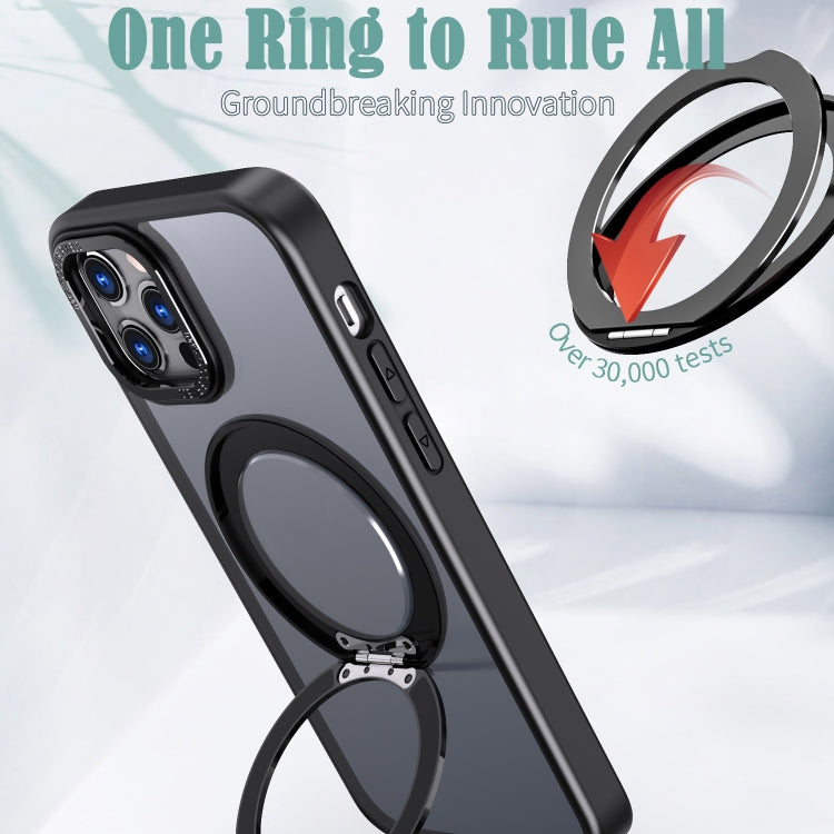 For iPhone 13 Pro Max Wing Series MagSafe Magnetic Ring Holder Phone Case(Black) - iPhone 13 Pro Max Cases by buy2fix | Online Shopping UK | buy2fix