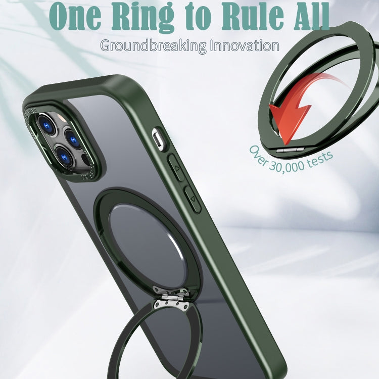 For iPhone 12 Pro Wing Series MagSafe Magnetic Ring Holder Phone Case(Green) - iPhone 12 / 12 Pro Cases by buy2fix | Online Shopping UK | buy2fix