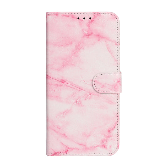 For iPhone 16 Pro Colored Drawing Marble Pattern Leather Phone Case(Pink Marble) by buy2fix