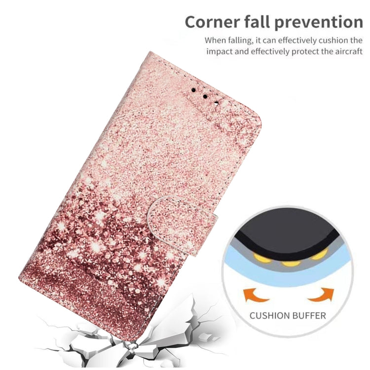 For iPhone 16 Colored Drawing Marble Pattern Leather Phone Case(Rose Gold) by buy2fix