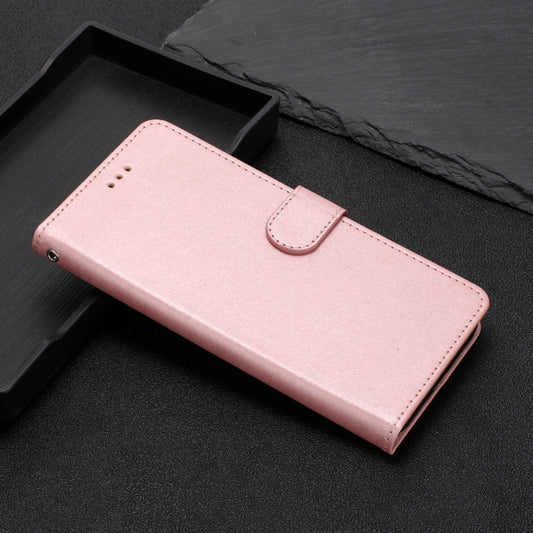For iPhone 16 Plus Silk Texture Horizontal Flip Leather Phone Case(Rose Gold) by buy2fix