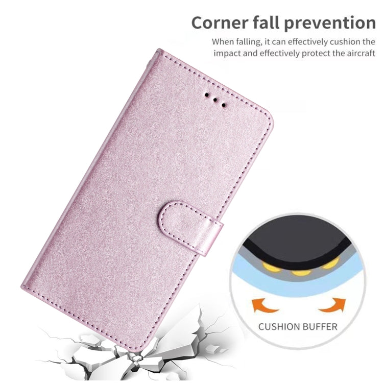 For iPhone 16 Plus Silk Texture Horizontal Flip Leather Phone Case(Rose Pink) by buy2fix