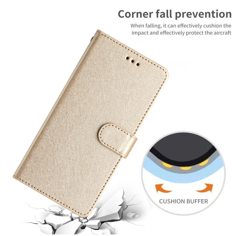 For iPhone 16 Silk Texture Horizontal Flip Leather Phone Case(Gold) by buy2fix