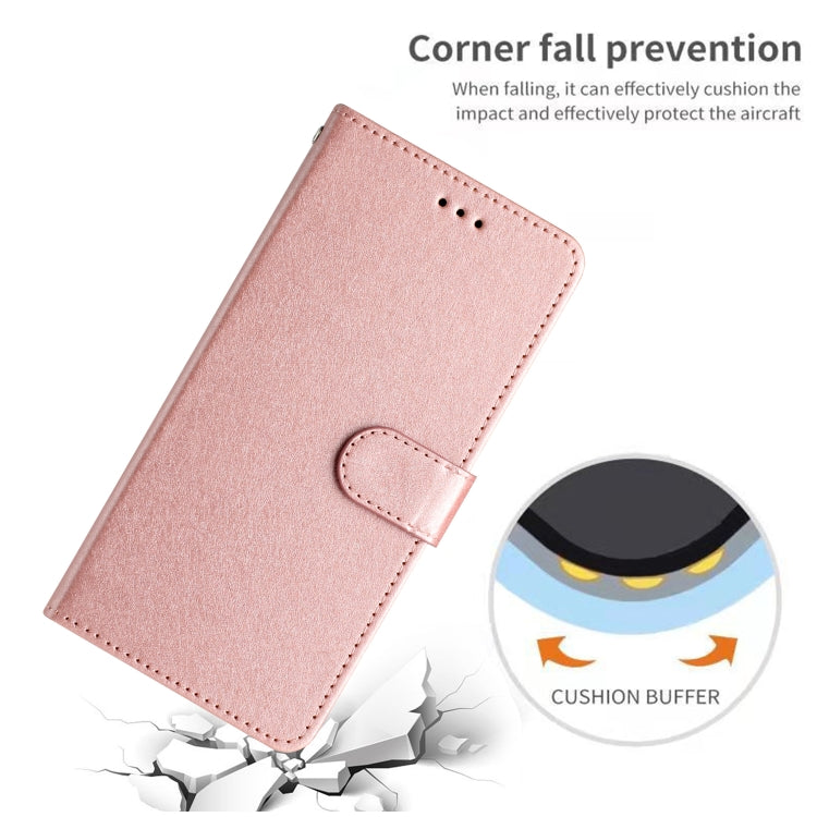 For iPhone 16 Silk Texture Horizontal Flip Leather Phone Case(Rose Gold) by buy2fix