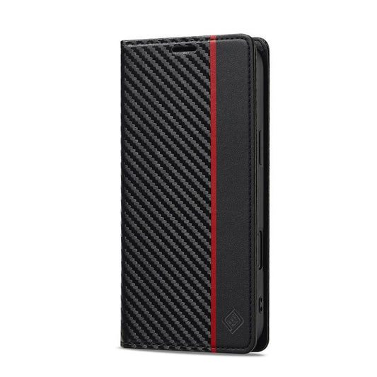 For iPhone 17 LC.IMEEKE Carbon Fiber Leather Phone Case(Vertical Black) - iPhone 17 Cases by LC.IMEEKE | Online Shopping UK | buy2fix
