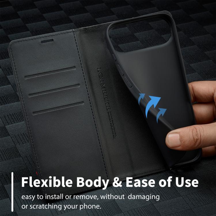 For iPhone 17 Air LC.IMEEKE Carbon Fiber Leather Phone Case(Horizontal Black) - iPhone 17 Air Cases by LC.IMEEKE | Online Shopping UK | buy2fix