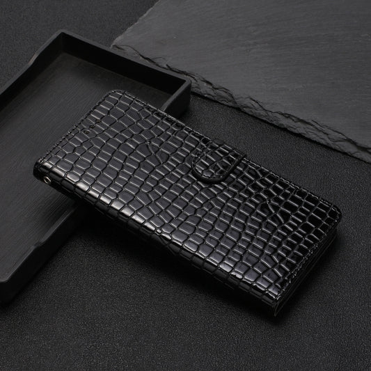 For iPhone 16 Plus Crocodile Texture Horizontal Flip Leather Phone Case(Black) by buy2fix