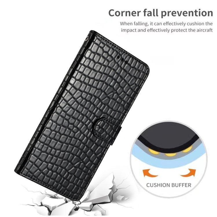 For iPhone 16 Crocodile Texture Horizontal Flip Leather Phone Case(Black) by buy2fix
