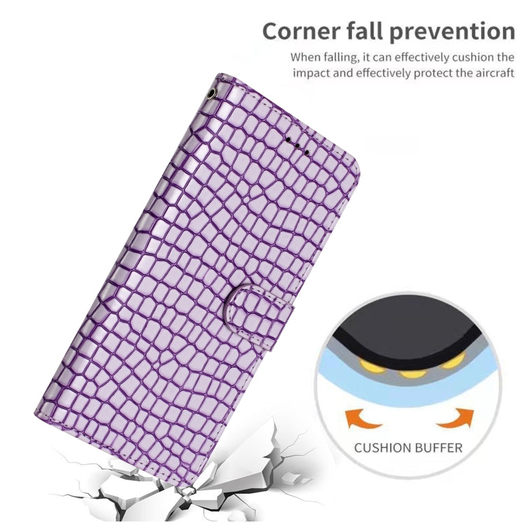 For iPhone 16 Crocodile Texture Horizontal Flip Leather Phone Case(Purple) by buy2fix
