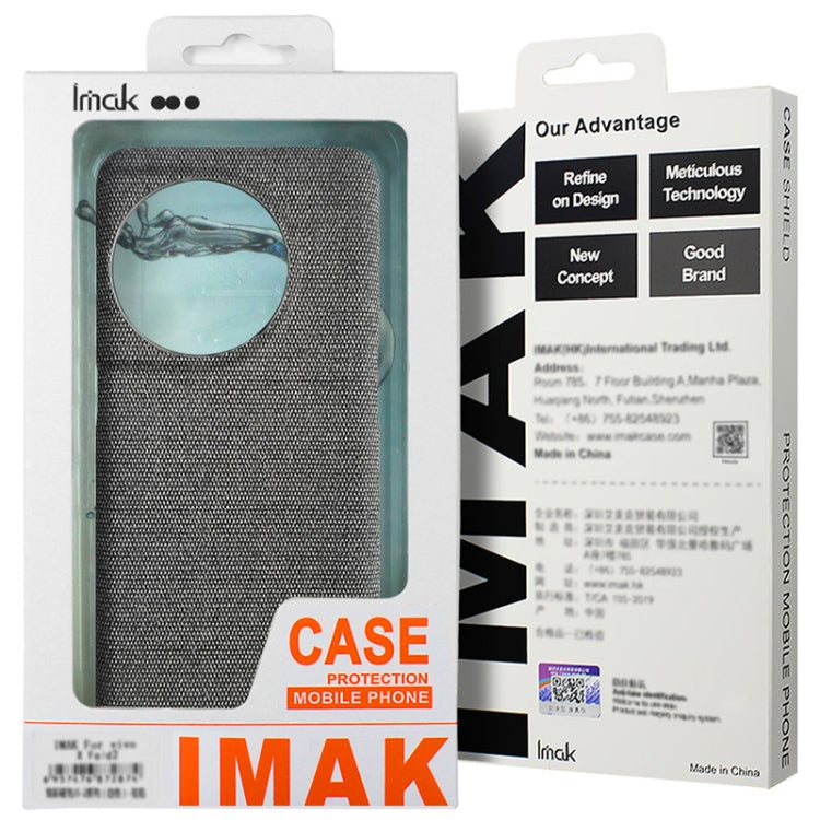 For iPhone 16 Pro Max imak Ruiyi Series Cloth Texture PU + PC Phone Case(Dark Grey) by imak