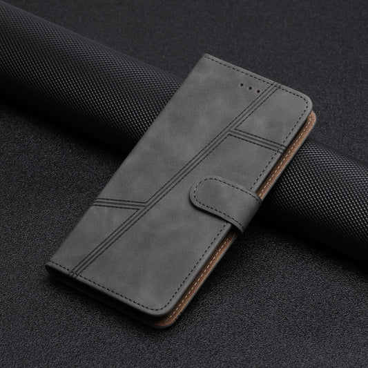 For iPhone 16 Plus Skin-feel Stitching Leather Phone Case(Grey) by buy2fix