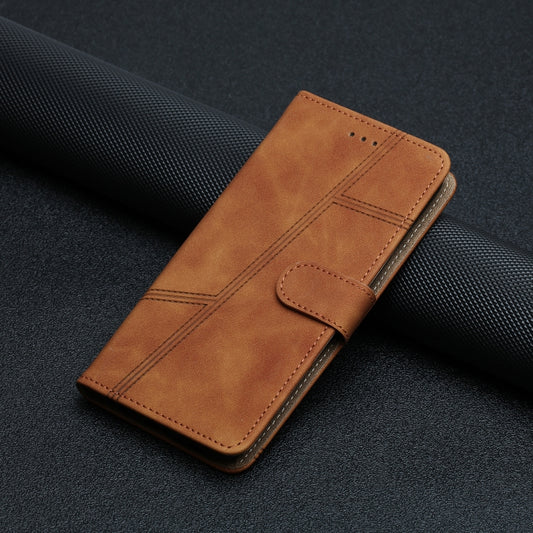 For iPhone 16 Plus Skin-feel Stitching Leather Phone Case(Brown) by buy2fix