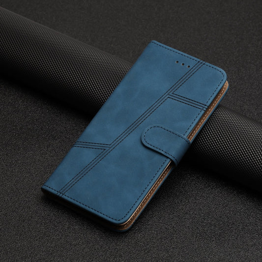 For iPhone 16 Skin-feel Stitching Leather Phone Case(Blue) by buy2fix
