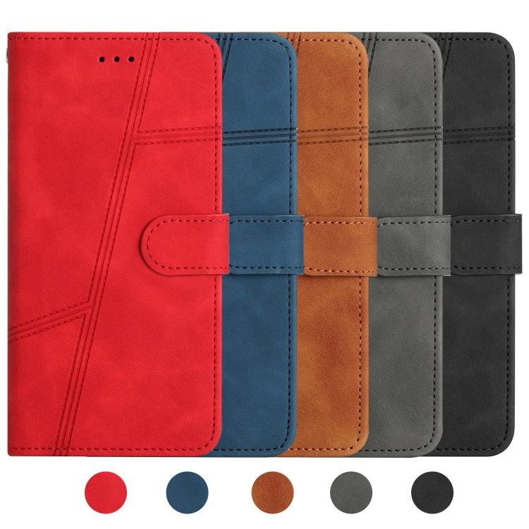 For iPhone 16 Skin-feel Stitching Leather Phone Case(Red) by buy2fix