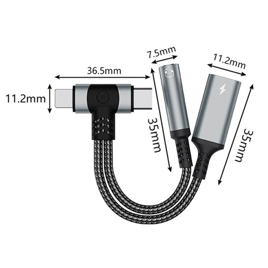 4 in 1 8 Pin / Type-C to Type-C, 3.5mm Audio Adapter Cable(Black) - Earphone Adapter by buy2fix | Online Shopping UK | buy2fix