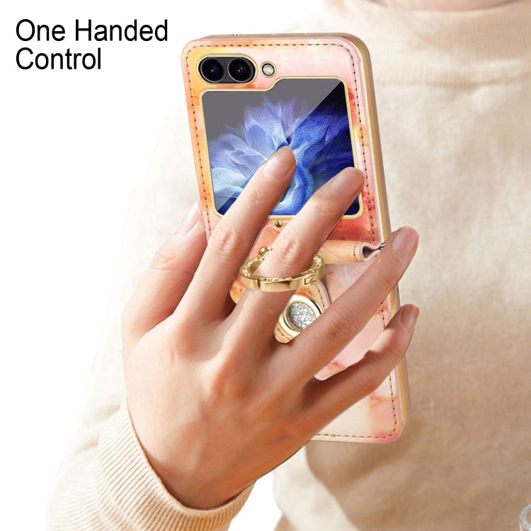 For Samsung Galaxy Z Flip6 / Flip7 FE Colorful Clouds Series Ring Hand-held PU Phone Case(Pink) - Galaxy Z Flip6 5G Cases by buy2fix | Online Shopping UK | buy2fix