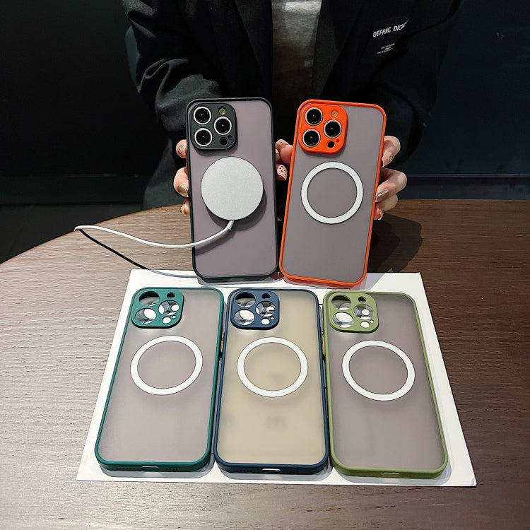 For iPhone 16 Hawkeye Skin Feel MagSafe Phone Case(Army Green) by buy2fix