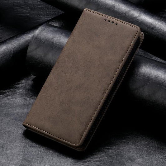 For iPhone Air Business Solid Color Magnetic RFID Leather Phone Case(Brown) - iPhone Air Cases by buy2fix | Online Shopping UK | buy2fix