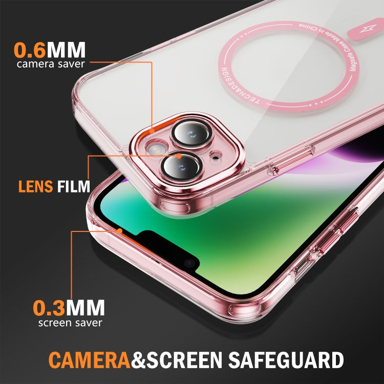 For iPhone 15 Airbag Magsafe PC Hybrid TPU Phone Case(Clear Pink) by buy2fix
