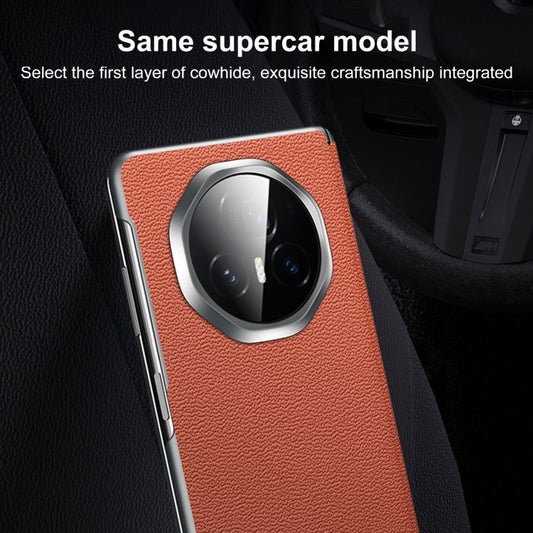 For Honor Magic Vs3 SULADA Frameless Top Layer Cowhide Leather + PC Phone Case(Brown) by SULADA