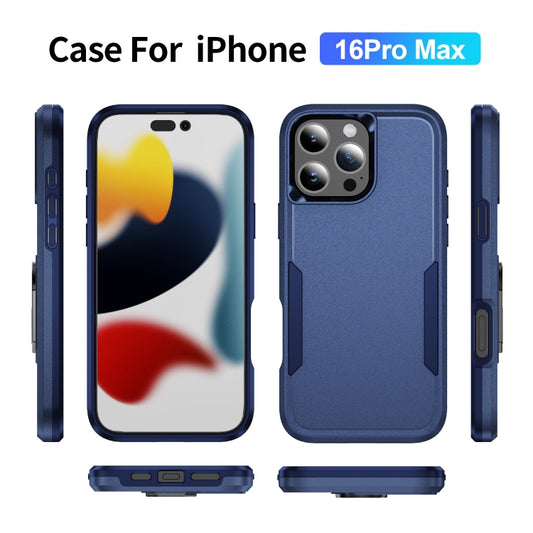 For iPhone 16 Pro Max Pioneer Armor Heavy Duty PC + TPU Phone Case(Blue) by buy2fix