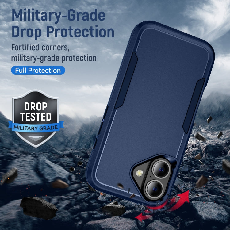 For iPhone 16 Plus Pioneer Armor Heavy Duty PC + TPU Phone Case(Blue) by buy2fix