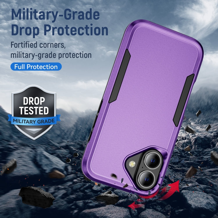 For iPhone 16 Plus Pioneer Armor Heavy Duty PC + TPU Phone Case(Purple+Black) by buy2fix