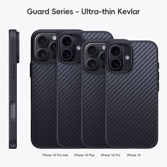 For iPhone 16 Pro Max Carbon Fiber Kevlar MagSafe Magnetic Phone Case(Black) by buy2fix