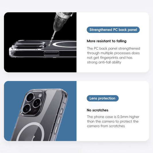 For iPhone 16 Pro Crystal Clear MagSafe Magnetic Phone Case(Transparent) by buy2fix